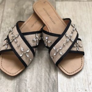Antonio Melani flat sandals with rhinestones